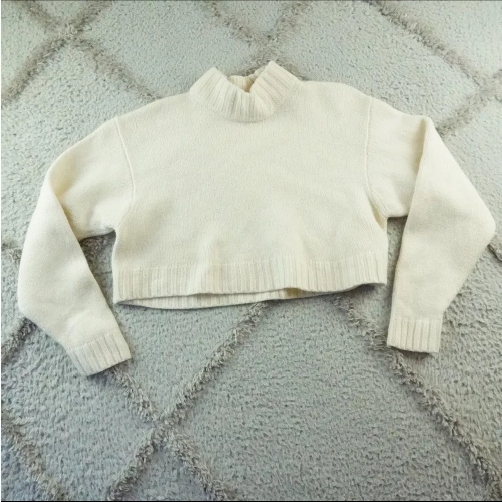Wilfred Free Harper Sweater Womens Small White Pull Over 100% Merino Wool